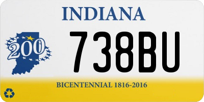 IN license plate 738BU