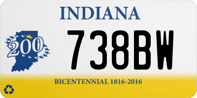 IN license plate 738BW