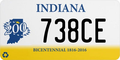IN license plate 738CE