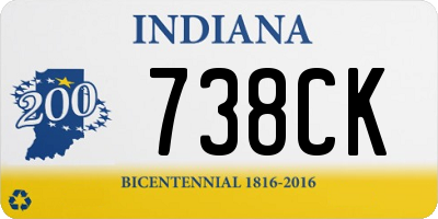 IN license plate 738CK