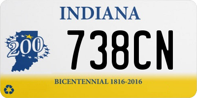 IN license plate 738CN