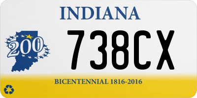 IN license plate 738CX