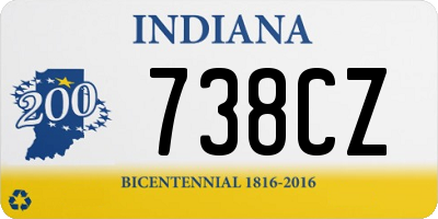 IN license plate 738CZ