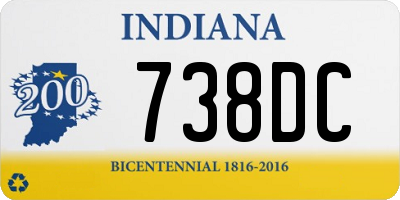 IN license plate 738DC