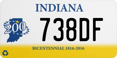 IN license plate 738DF