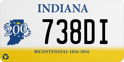IN license plate 738DI