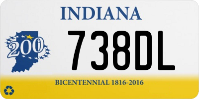 IN license plate 738DL