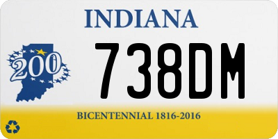 IN license plate 738DM