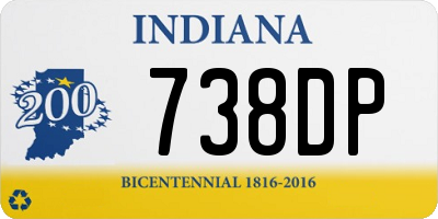 IN license plate 738DP