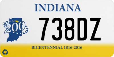 IN license plate 738DZ