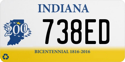 IN license plate 738ED