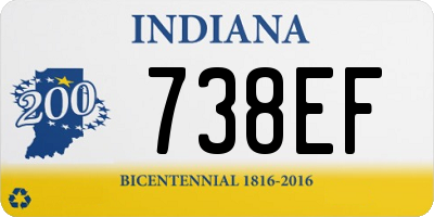 IN license plate 738EF