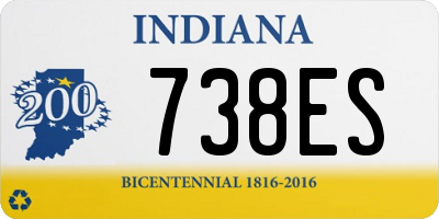 IN license plate 738ES