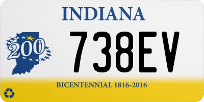 IN license plate 738EV