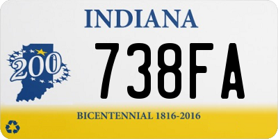 IN license plate 738FA