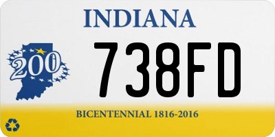 IN license plate 738FD