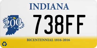 IN license plate 738FF