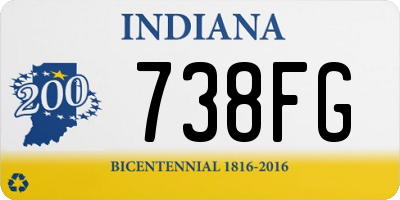 IN license plate 738FG