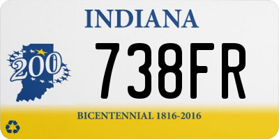 IN license plate 738FR