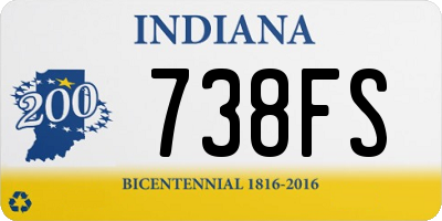 IN license plate 738FS
