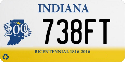 IN license plate 738FT