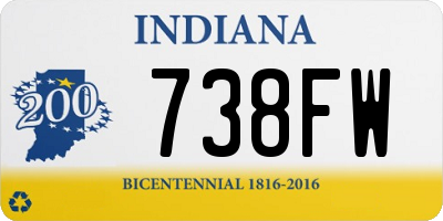 IN license plate 738FW