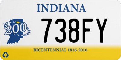 IN license plate 738FY