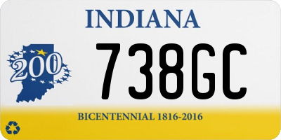 IN license plate 738GC
