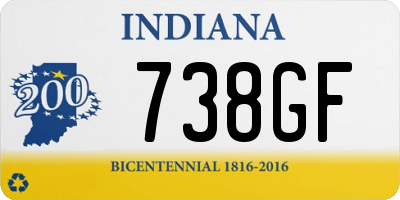 IN license plate 738GF