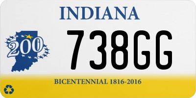 IN license plate 738GG