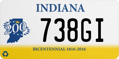 IN license plate 738GI