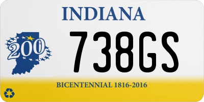 IN license plate 738GS