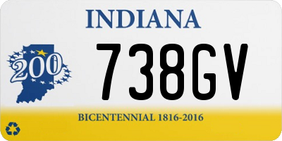 IN license plate 738GV