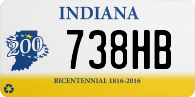 IN license plate 738HB