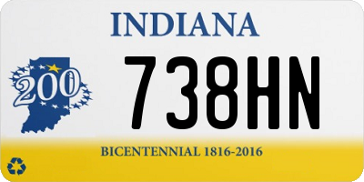 IN license plate 738HN