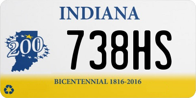 IN license plate 738HS