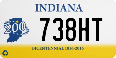 IN license plate 738HT