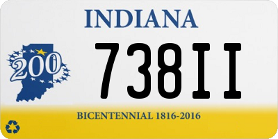 IN license plate 738II