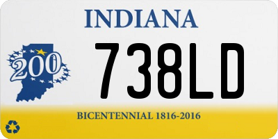 IN license plate 738LD