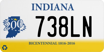 IN license plate 738LN