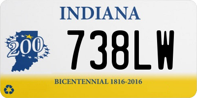 IN license plate 738LW