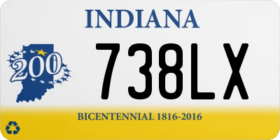 IN license plate 738LX