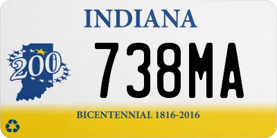 IN license plate 738MA