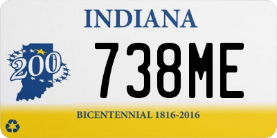 IN license plate 738ME