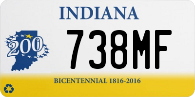 IN license plate 738MF