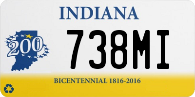 IN license plate 738MI