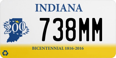 IN license plate 738MM