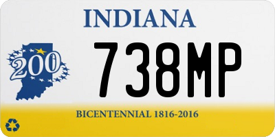 IN license plate 738MP