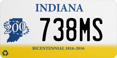 IN license plate 738MS