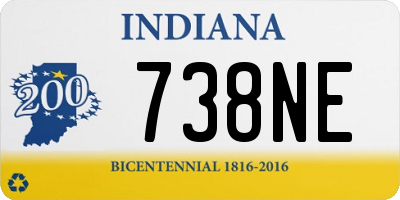IN license plate 738NE